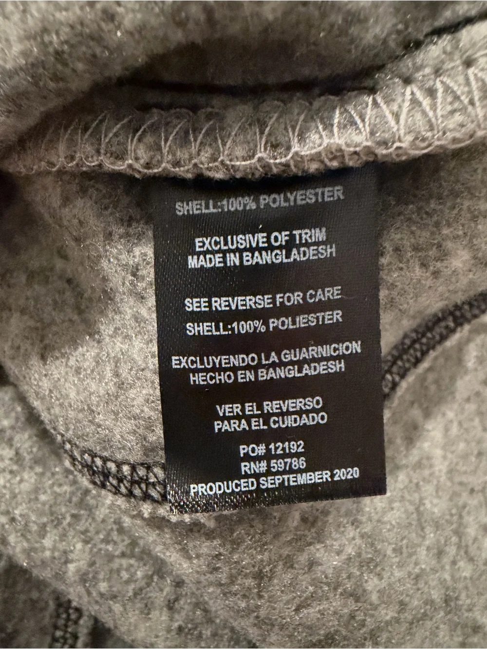 Beverly Hills Polo Club Men’s Large Quarter Zip Pullover Gray Black NWT